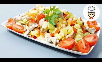 Рагу с овощами и курицей в духовке