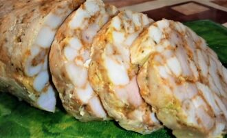 Рулет домашняя колбаса из курицы