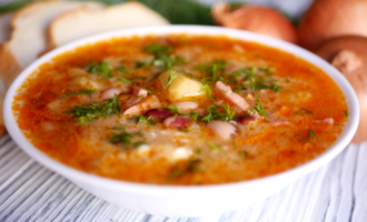 Суп с фасолью Польский вариант приготовления.