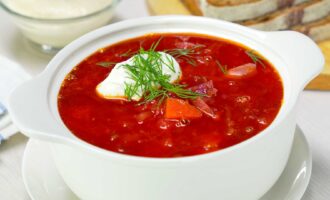 Вкусный постный борщ