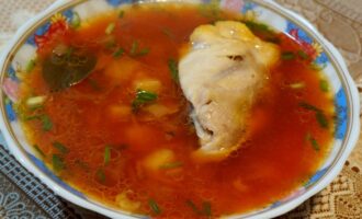 Борщ с курицей без капусты