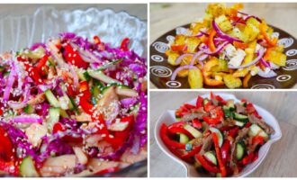 Топ три салата без майонеза. Необычные, сочные, вкусные!