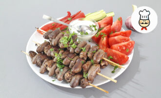 Шашлычки из куриных сердечек