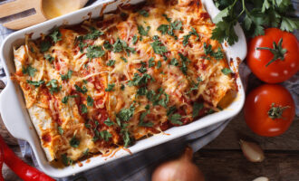 Куриное филе с сыром и стручковой фасолью