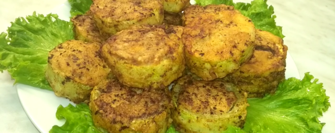Кабачки с мясом в кляре