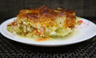 Овощная запеканка с курицей в духовке