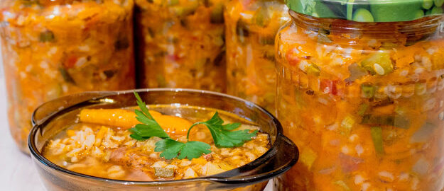 Заготовка для рассольника с перловкой и овощами на зиму