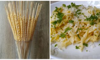 Паста! Спиральные завитушки с сыром и зеленью