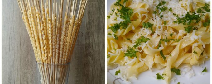 Паста! Спиральные завитушки с сыром и зеленью
