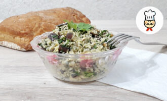 Салат из баклажанов с кускусом по-кавказски