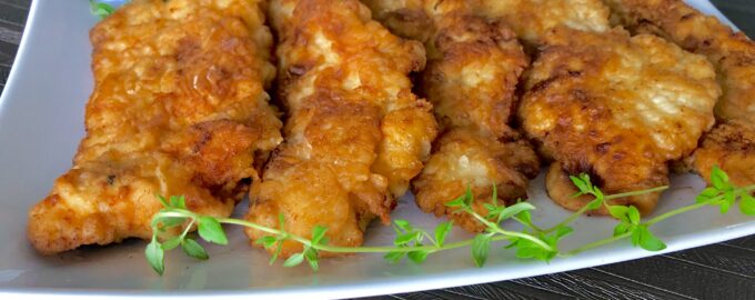 Куриные шницели в кляре из йогурта