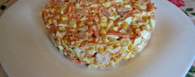 Салат с копченой курицей и морковью по-корейски