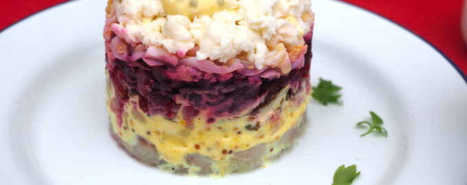 Селедка под шубой с сыром
