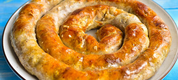 Жареная куриная колбаса
