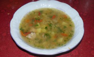 Суп с чечевицей и мясом