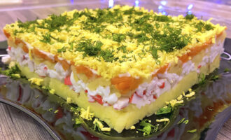 Салат с крабовыми палочками без кукурузы