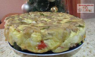Многослойный заливной пирог
