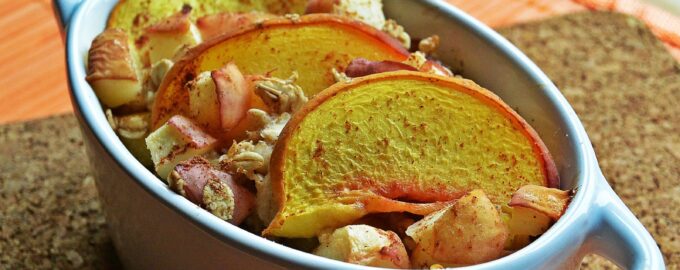 Запеченная каша с персиками