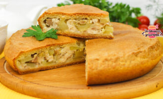 Курник с курицей и картошкой.