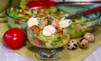 Салат с тунцом и кукурузой на праздничный стол