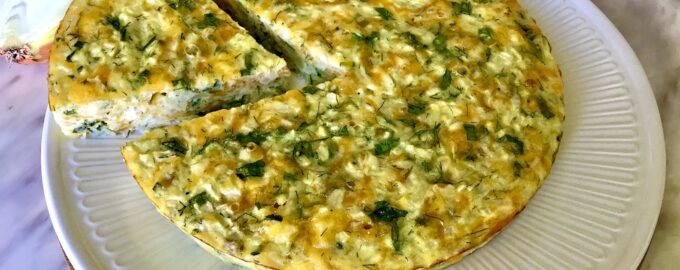 ПП пирог с луком и сыром