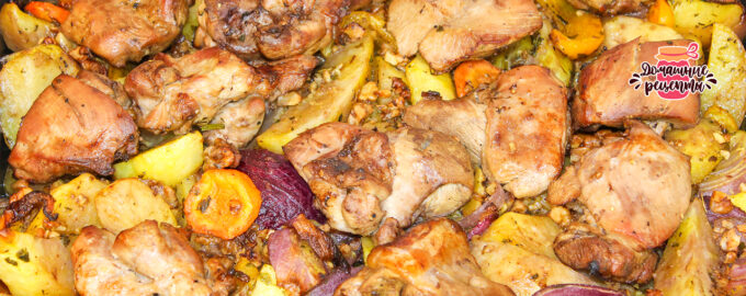 Запеченная Индейка с овощами в духовке сочная и нежная