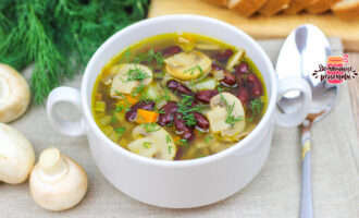 Как же вкусно и просто! Ароматнейший грибной суп с фасолью