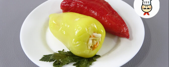 Фаршированный капустой перец на зиму
