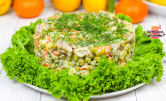 Постный Салат Оливье с грибами