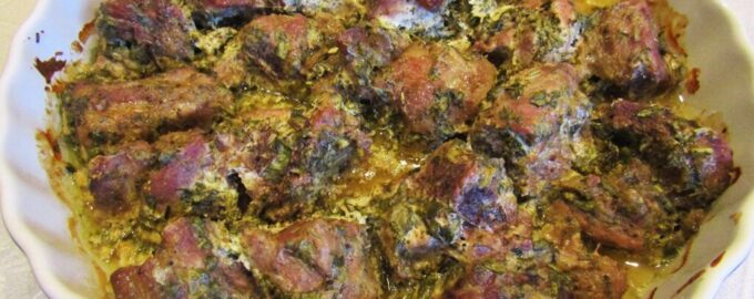 Мясо по-грузински с хмели-сунели