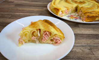 Блинный пирог с курицей