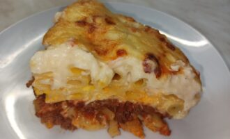 Вкусная запеканка из макарон с фаршем