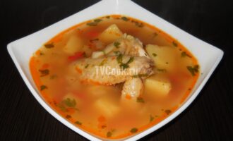 Томатный Куриный суп с овощами