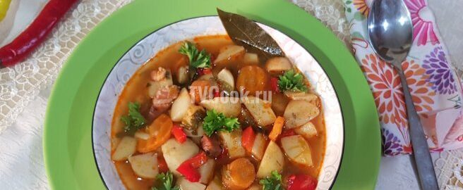Летний суп с мясом