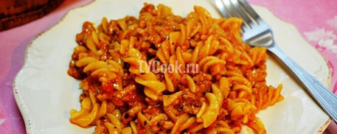 Макароны по-флотски с фаршем
