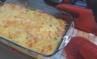 Запеканка с фаршем и картофелем