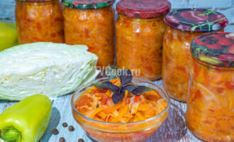 Овощной салат с капустой и помидорами на зиму