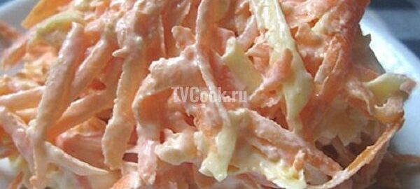 Салат из морковки с сыром и чесноком