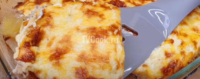 Картофель, запеченный в духовке с мясом