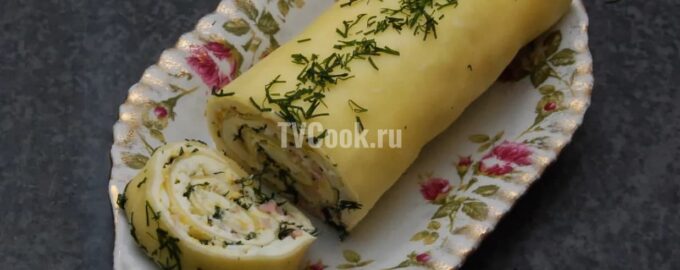 Мясной рулет из фарша с яйцом