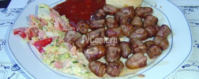 Шашлык из куриных сердечек