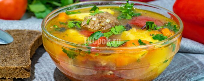 Суп-шурпа из баранины с овощами и специями