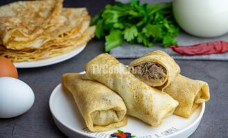 Фаршированные блины мясным фаршем с рисом