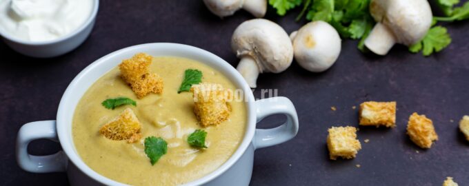 Овощной суп-пюре с грибами
