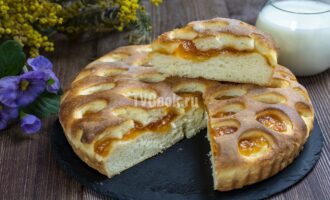 творожный пирог с абрикосами