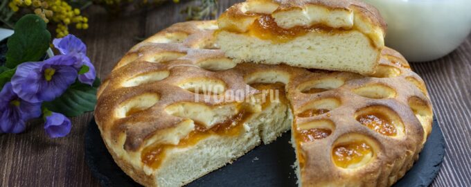 творожный пирог с абрикосами