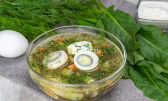 Щавелевый суп с курицей и овощами