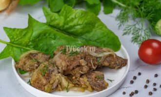 Куриная печень жареная с луком